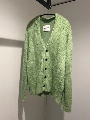 JILSANDER 실크 가디건 라임 그린