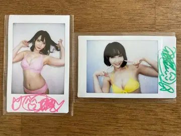 나츠메 히비키 친필 사인 폴라로이드 2장 세트