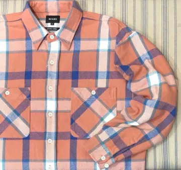 BEAMS 체크 무늬 긴팔 오버 셔츠 L