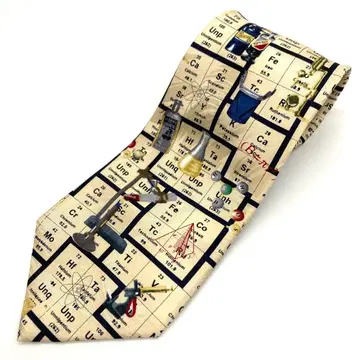 뮤지엄 아트 팩츠 넥타이 원소 기호 이과 화학 과학 구제 의류 올 패턴