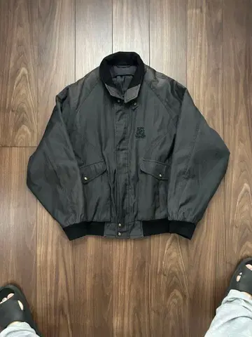 스윙탑 해링턴 자켓 페이드 구제 의류 블랙 충전솜