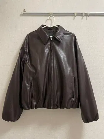 ZARA 페이크 레더 자켓 다크 브라운