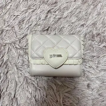 pium 하트 퀼팅 미니 지갑 핑크