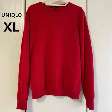 유니클로 캐시미어 100% 크루넥 스웨터 빨간색 XL