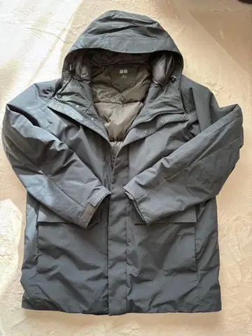 UNIQLO 후드 부착 남성용 다운 자켓