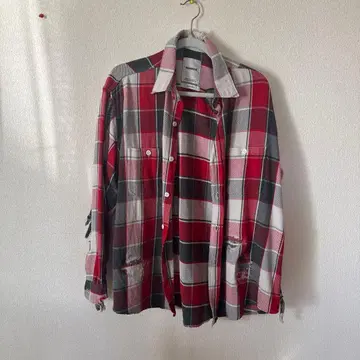 BOWWOW 체크 무늬 플란넬 셔츠