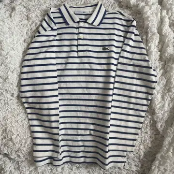 LACOSTE 보더 긴팔 상의 피케 셔츠 US M 구제 의류