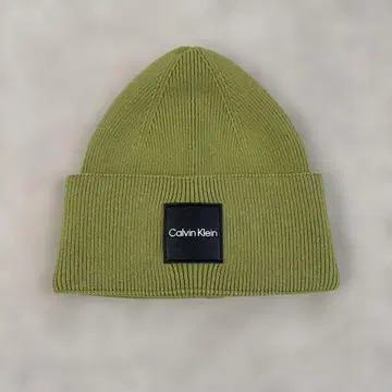 캘빈 클라인 올리브 그린 니트 모자
