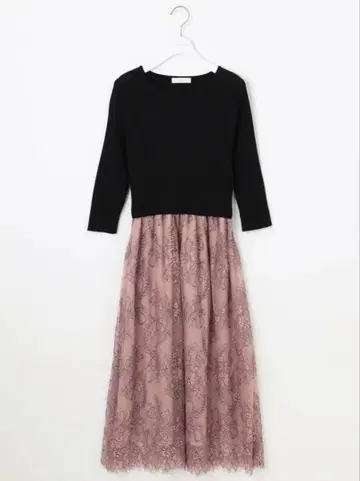 [ 세탁 가능 ] anysis 레이스 스커트 도킹 원피스