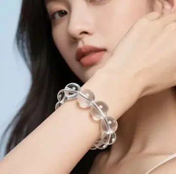 천연 수정 16mm 대형 클리어 비즈 팔찌 투명감 파워스톤