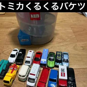 토미카 퐁퐁 나오는! 나오는 양동이 미니카 바이크 거치대 양동이형 수납