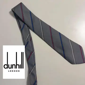 [ 새상품급 ] dunhill 그레이 스트라이프 넥타이