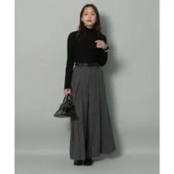 Arpege story 박스 턱 와이드 팬츠 블랙 믹스/SS