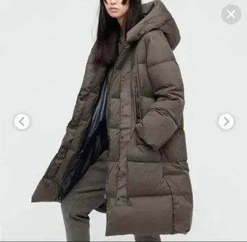 유니클로 질 샌더 +J 다운 코트 브라운 XS