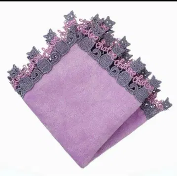 친택 레이스 타월 손수건 러시아 블루 난초 핑크 새상품 포장 완료