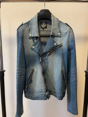 DIVINER 라이트 블루 데님 더블 라이더 자켓 M