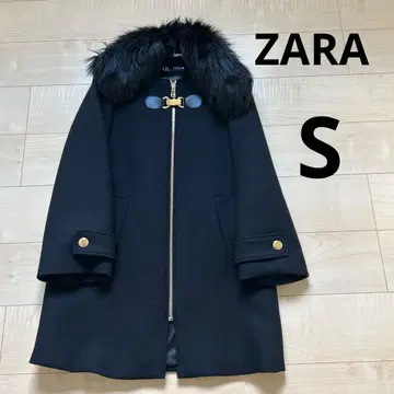 ZARA 울 코트 퍼 블랙 MANTECO