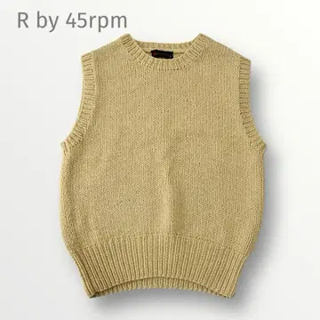 45R 45rpm 울 100% 크루넥 니트 베스트 베이지