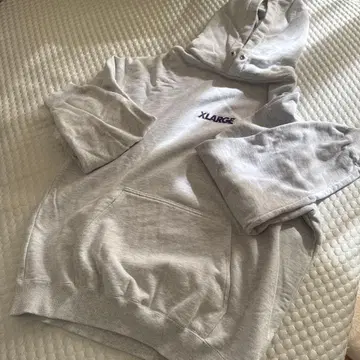 XLARGE 그레이 후드 부착 후드티 남녀 공용