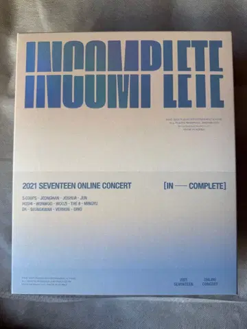 INCOMPLETE 2021 SEVENTEEN 세븐틴 블루레이