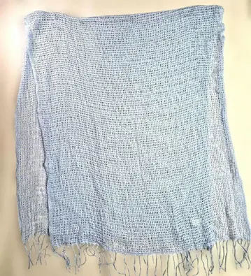 [ 짜임 격자 캐시미어 100 ] 부드러운 블루 스톨 [ 미사용 ]