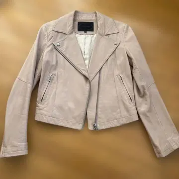 UNTITLED 베이지 라이더 자켓 양가죽