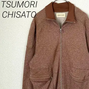 TSUMORI CHISATO 블루종 맨투맨 원단 라메 포켓 부착