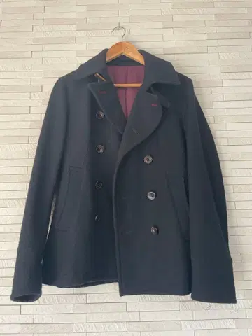 BOYCOTT 블랙 피 코트 더블 브레스트