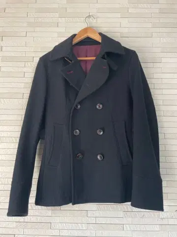 BOYCOTT 블랙 피 코트 더블 브레스트