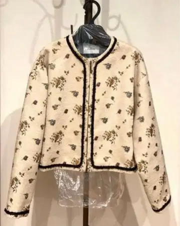 setia 자수 꽃무늬 숏 자켓 아이보리 프리 사이즈