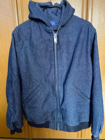 일본제 새상품급 블루블루 후드티 자켓 데님 보더 네이비 M
