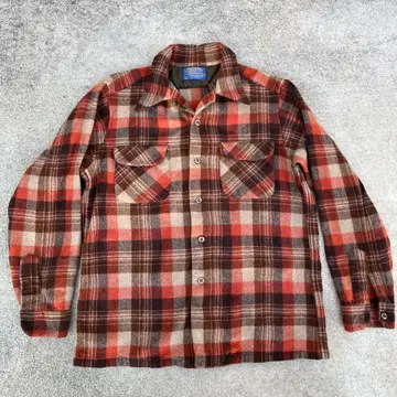 USA 70년대 pendleton 울 L 옴브레 보드 셔츠