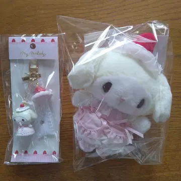 마이멜로디 딸기 휘핑 케이크 디자인 시리즈 키링 마스코트