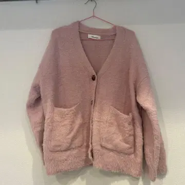 니트 가디건 핑크 퐁실퐁실 쫀득쫀득 빅 실루엣