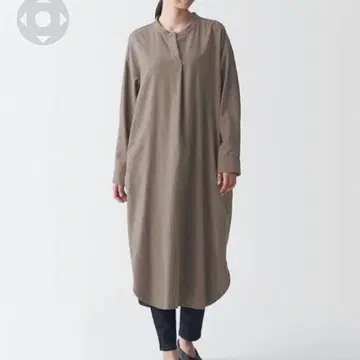 [ 무인양품 ] MUJI 신장면 플란넬 원피스 모카 M-L