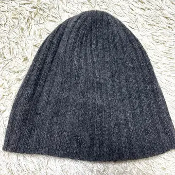 론 헤르만 캐시미어 니트 모자 로고 자수 그레이