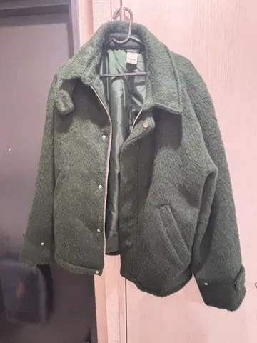 Casper John 울 샤기 블루종 M 사이즈 그린