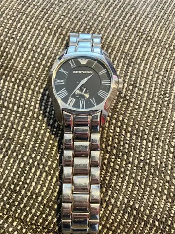 작동 무 엠포리오 아르마니 스몰 세컨드 쿼츠 손목시계 AR-0680