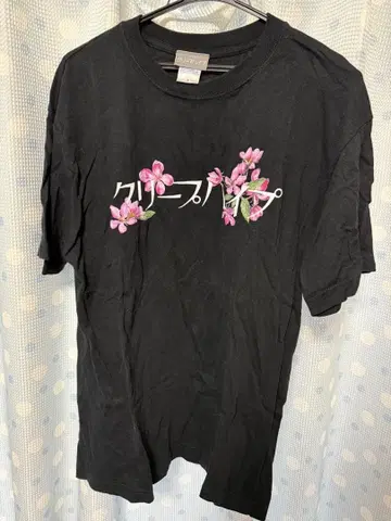 크리프하이프 꽃무늬 T셔츠 L 사이즈 블랙