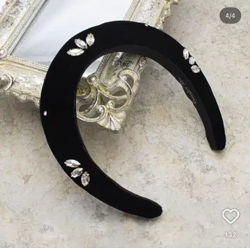 새상품 컴플렉스 비즈 헤어 액세서리 머리띠 헤어밴드 벨벳