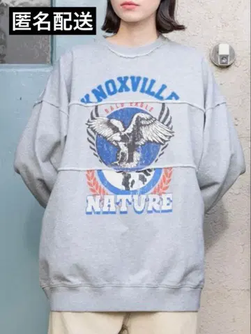 니코앤드 - 파우더 블리치 로고 풀오버 프리 그레이 익명 배송