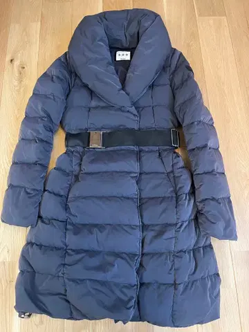 [ TATRAS ] 벨트 포함 다운 코트 사이즈 02 네이비 그레이