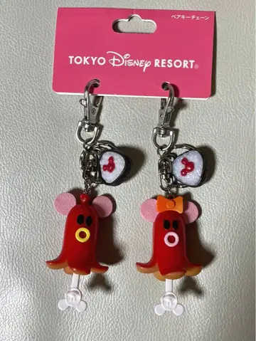 [ 미사용 ] Disney 미키 & 미니 소시지 & 오니기리 페어 키체인