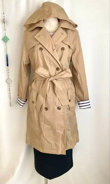 [미사용 새상품] Francfranc 포켓터블 접이식 트렌치 레인코트