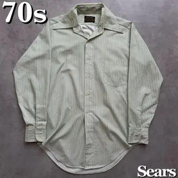 70s Sears 홍콩제 버튼 다운 스트라이프 빈티지 셔츠