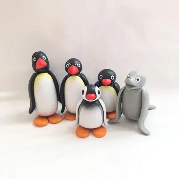 1993년제 레트로 핑구 피규어 5개 PINGU
