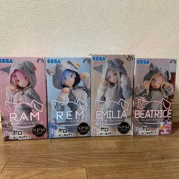 리제로 SPM 피규어 4체 세트 라무 렘 에밀리아 베아트리스 미개봉