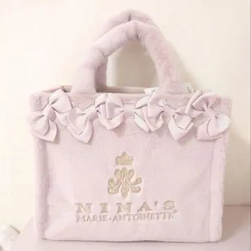 니나스 리본 포함 퍼 핸드백 핑크 아오키 미사코