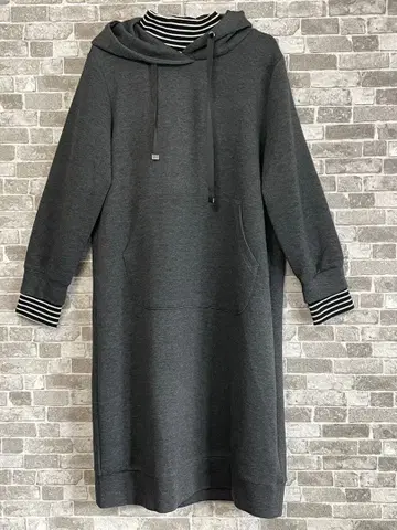 [ 새상품급 ] 후드 부착 그레이 원피스 M