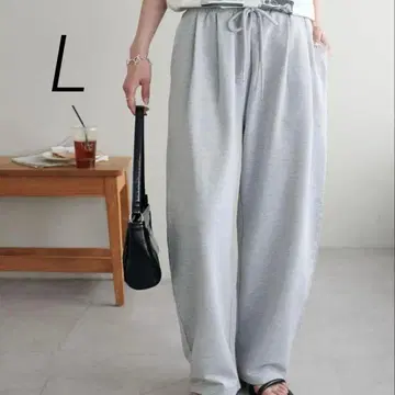 새상품급 DISCOAT 깔끔한 맨투맨 턱 팬츠 L 맨투맨 팬츠 그레이